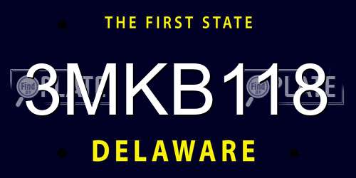 3MKB118 Delaware License Plate