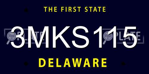 3MKS115 Delaware License Plate