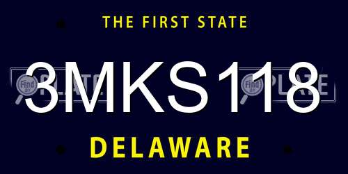 3MKS118 Delaware License Plate