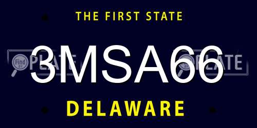 3MSA66 Delaware License Plate