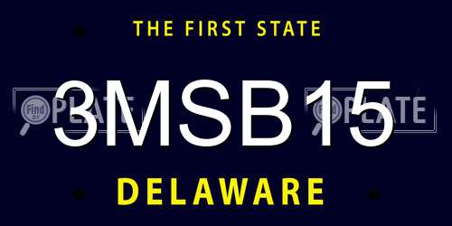 3MSB15 Delaware License Plate