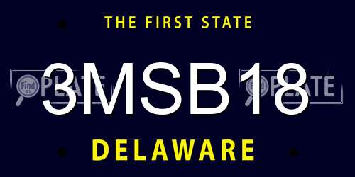 3MSB18 Delaware License Plate