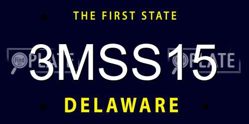 3MSS15 Delaware License Plate