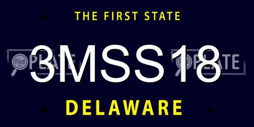 3MSS18 Delaware License Plate