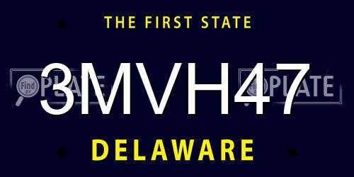 3MVH47 Delaware License Plate