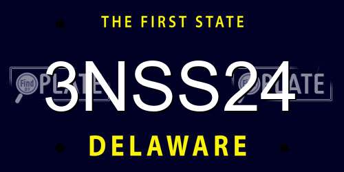 3NSS24 Delaware License Plate