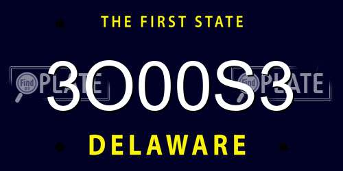 3O00S3 Delaware License Plate
