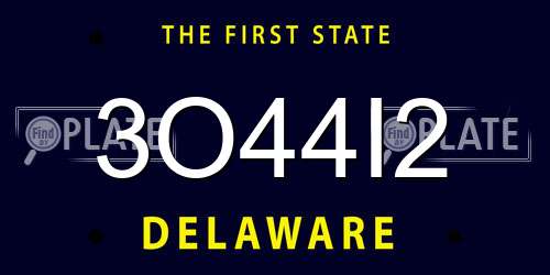 3O44I2 Delaware License Plate