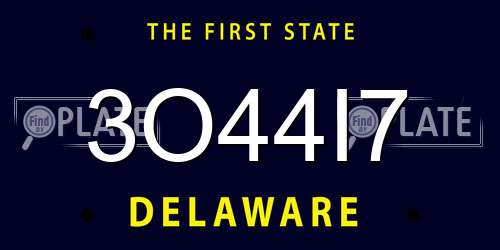 3O44I7 Delaware License Plate