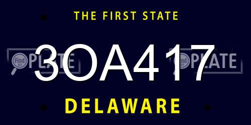 3OA417 Delaware License Plate