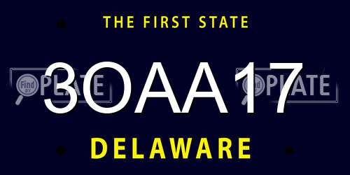 3OAA17 Delaware License Plate