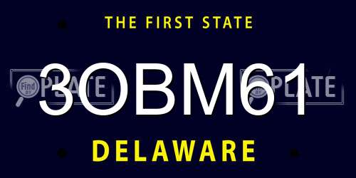 3OBM61 Delaware License Plate