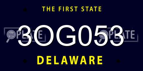 3OG053 Delaware License Plate
