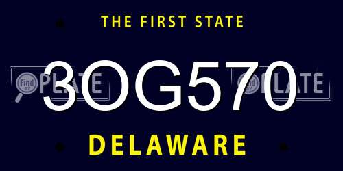 3OG570 Delaware License Plate