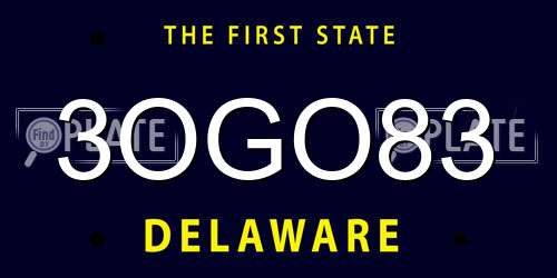 3OGO83 Delaware License Plate