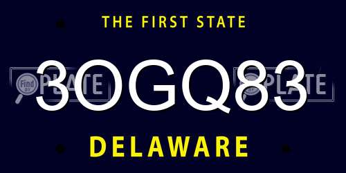 3OGQ83 Delaware License Plate