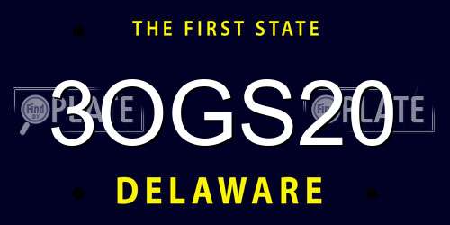 3OGS20 Delaware License Plate