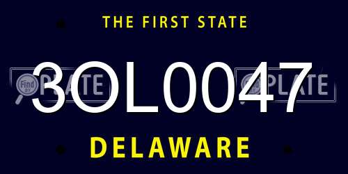 3OL0047 Delaware License Plate