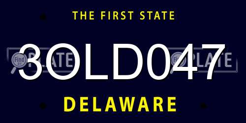 3OLD047 Delaware License Plate
