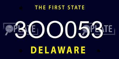 3OO053 Delaware License Plate