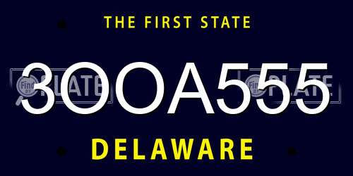 3OOA555 Delaware License Plate