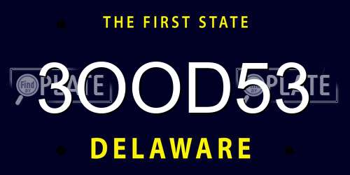 3OOD53 Delaware License Plate