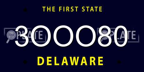 3OOO80 Delaware License Plate