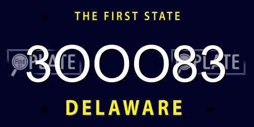 3OOO83 Delaware License Plate