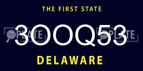 3OOQ53 Delaware License Plate