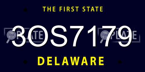 3OS7179 Delaware License Plate