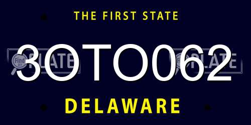 3OTO062 Delaware License Plate