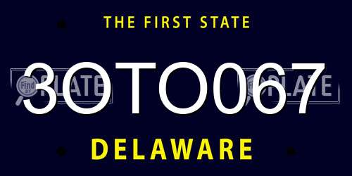 3OTO067 Delaware License Plate