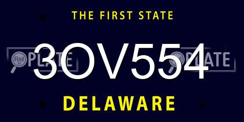 3OV554 Delaware License Plate