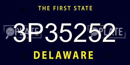 3P35252 Delaware License Plate