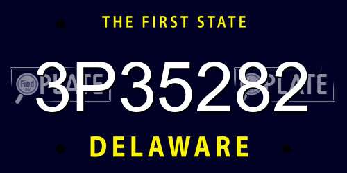 3P35282 Delaware License Plate