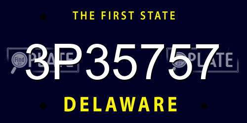 3P35757 Delaware License Plate
