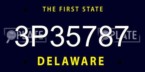 3P35787 Delaware License Plate