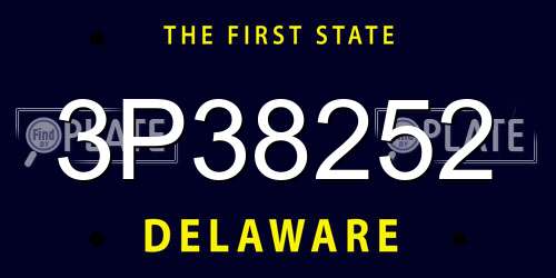 3P38252 Delaware License Plate