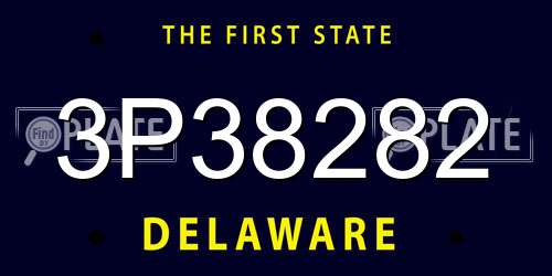 3P38282 Delaware License Plate