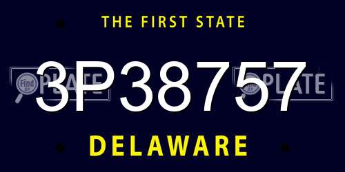 3P38757 Delaware License Plate
