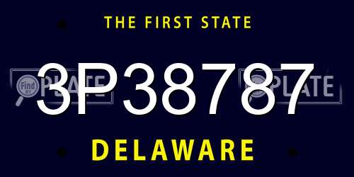 3P38787 Delaware License Plate