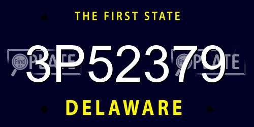 3P52379 Delaware License Plate