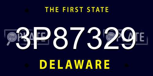 3P87329 Delaware License Plate