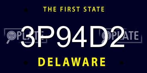 3P94D2 Delaware License Plate