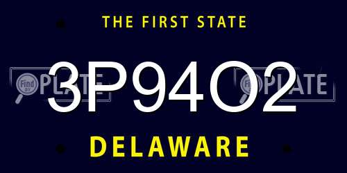 3P94O2 Delaware License Plate