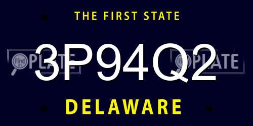 3P94Q2 Delaware License Plate