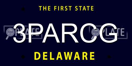 3PARCG Delaware License Plate