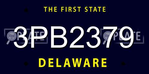 3PB2379 Delaware License Plate
