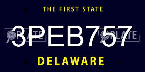3PEB757 Delaware License Plate