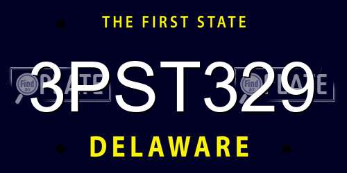 3PST329 Delaware License Plate